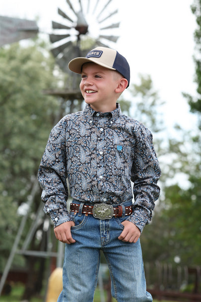 CINCH BOYS LONG SLEEVE SHIRT MTW7060416