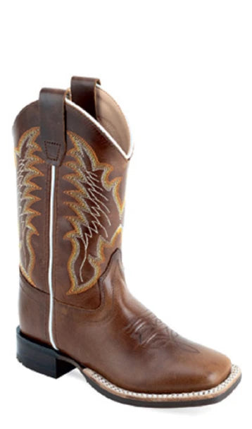OLD WEST BROAD SQUARE TOE BROWN - BOOT KIDS BOYS - BSC2009