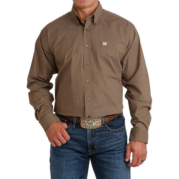 MEN CINCH BROWN LONG SLEEVE MTW1106143