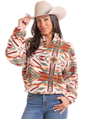 AZTEC HORSE PRINT W4 ZIP SHERPA PULLOVER BW91C09998