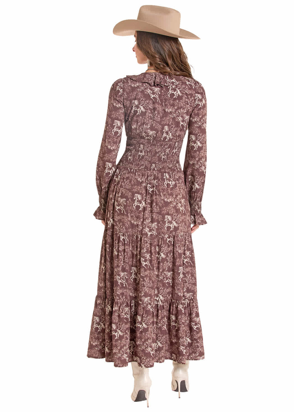 ROCK N ROLL DENIM WOMENS HORSE PRINTED DRESS BWD2R10018