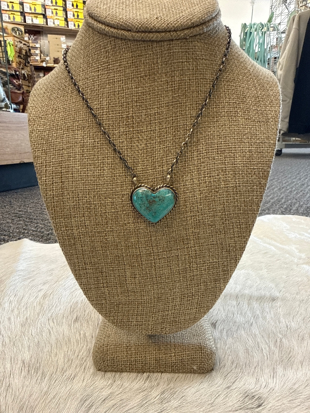 Turquoise Heart Necklace 002390