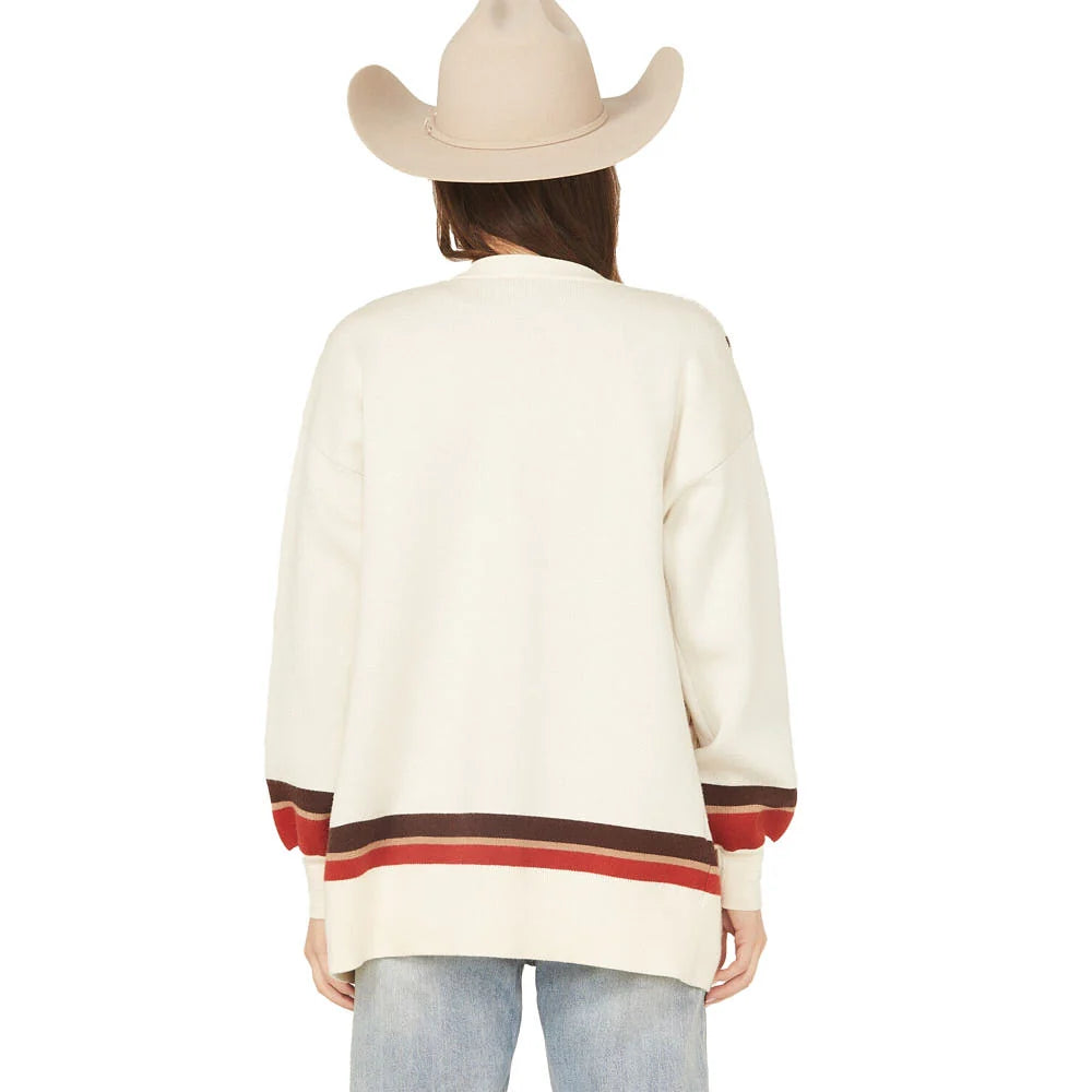 CRUEL DENIM WOMEN'S CREAM RODEO SWEATER CARDIGAN CWK7519001