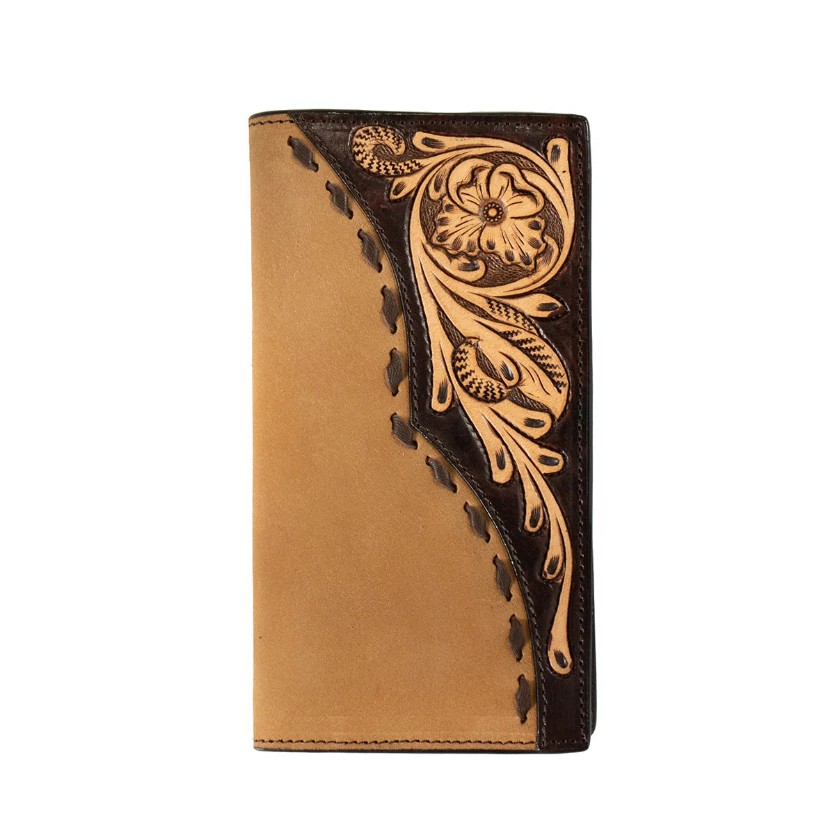 Men's 3D Rodeo Style Tan Genuine Leather Wallet D250013508