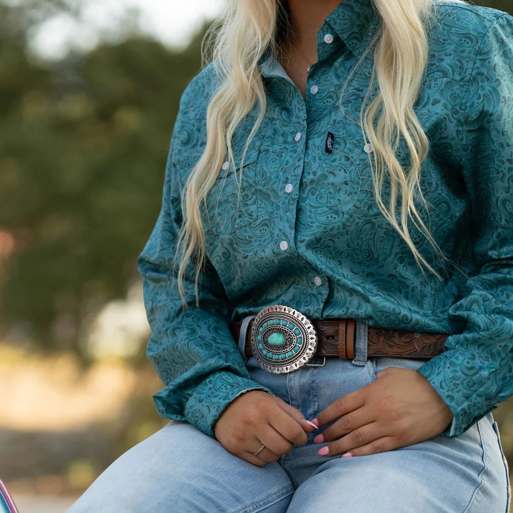 hooey ladies turquoise belt HWBLT021
