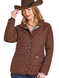 Panhandle DW92C06857-BR Womens Quilted Riding Jacket Brown