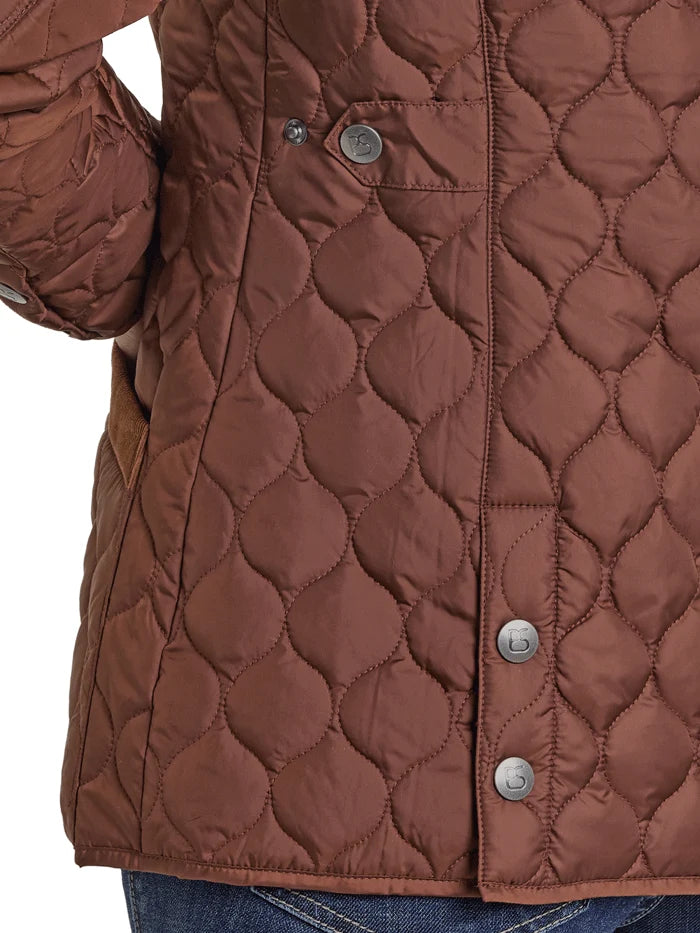 Panhandle DW92C06857-BR Womens Quilted Riding Jacket Brown
