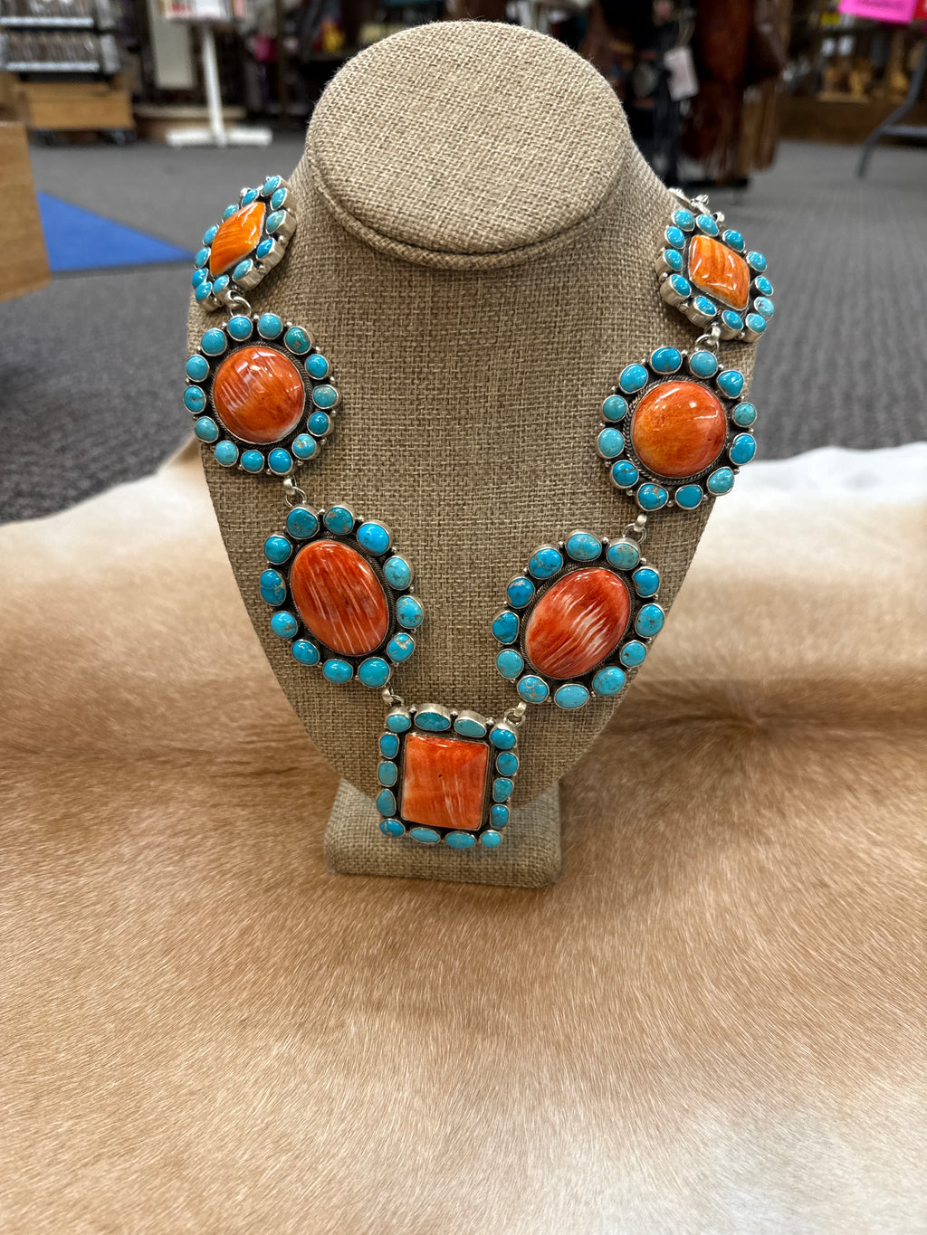 Turq Spiny Statement Necklace