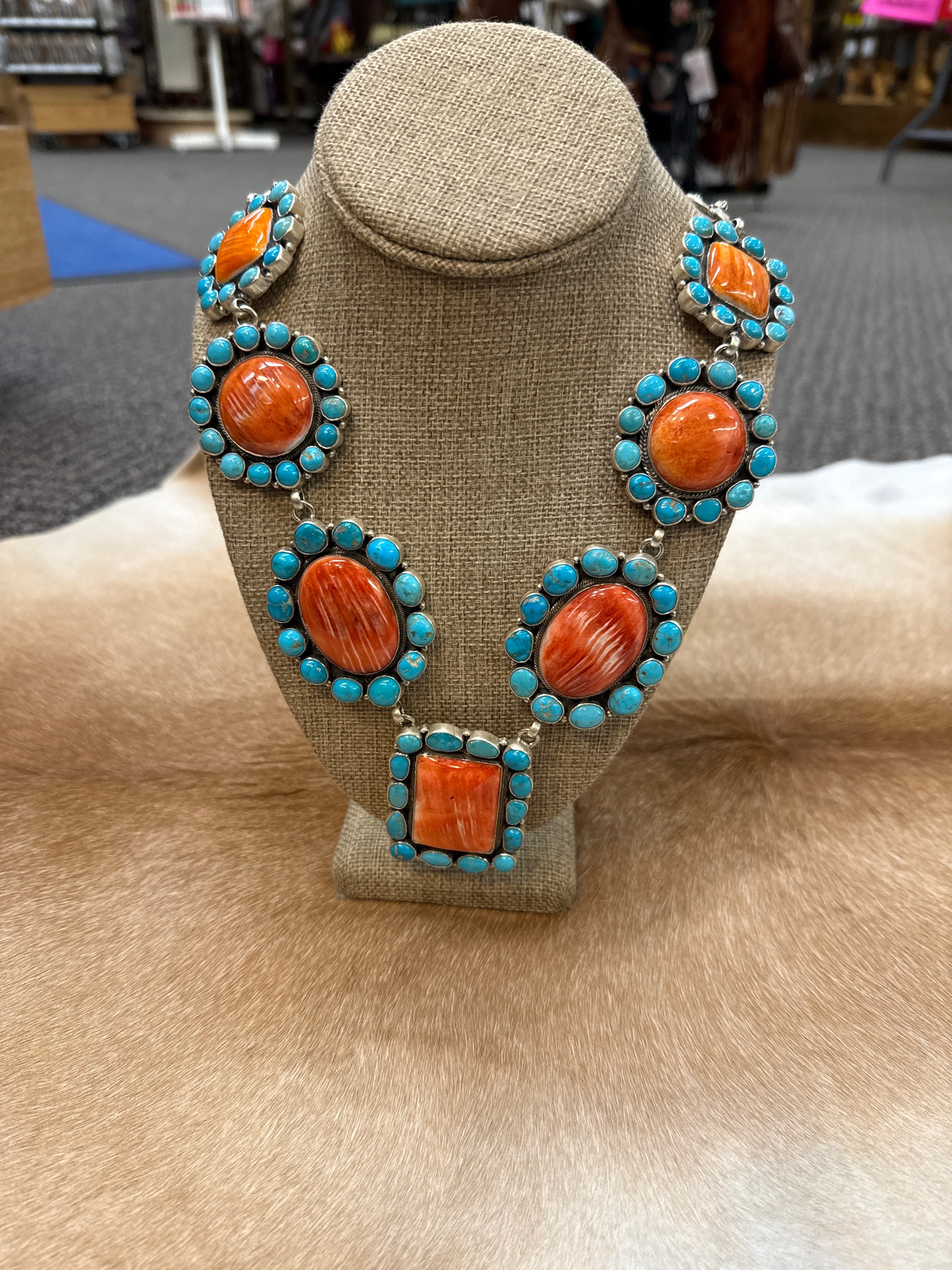 Turq Spiny Statement Necklace