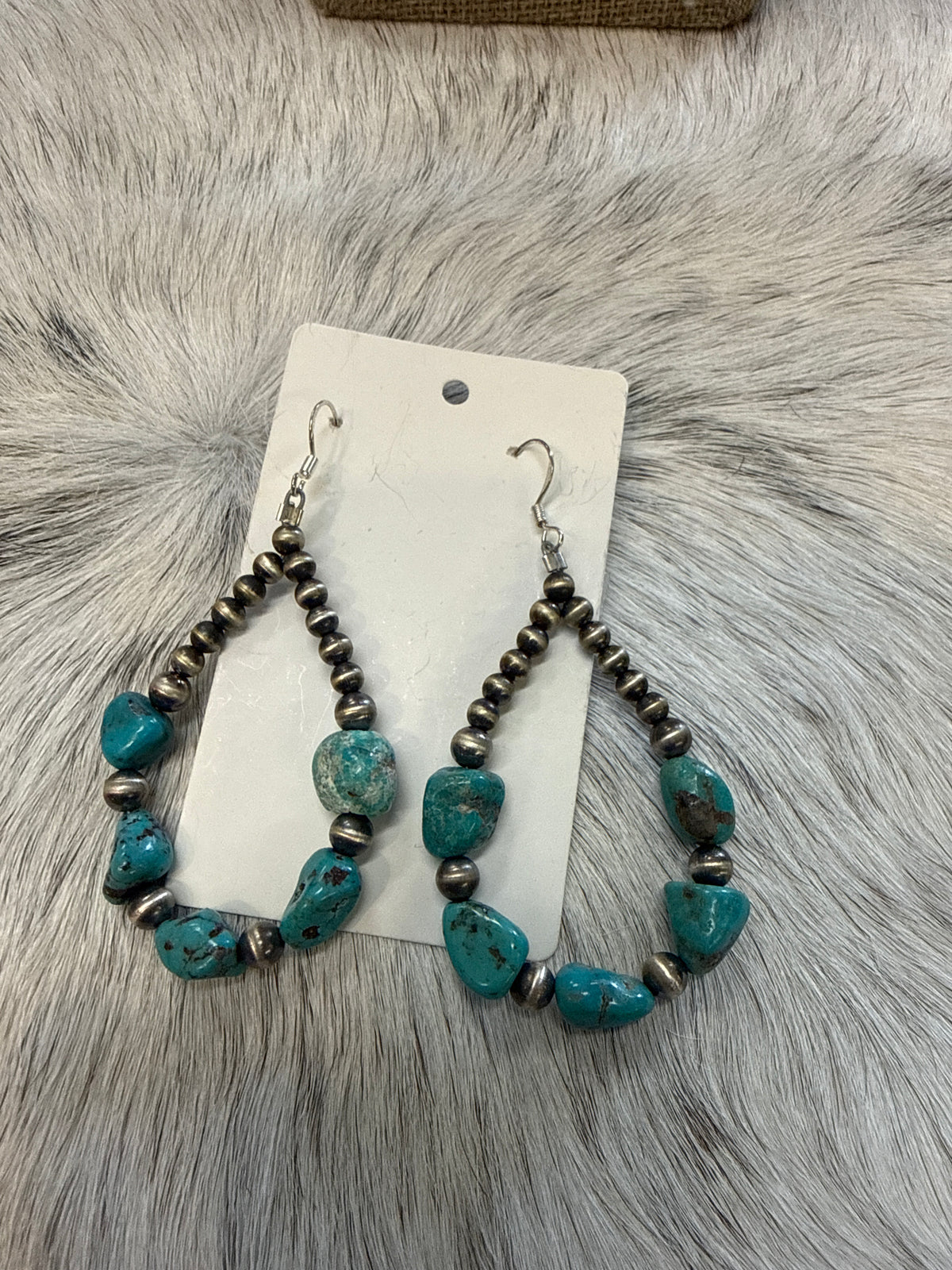Turquoise & Pearls Earrings