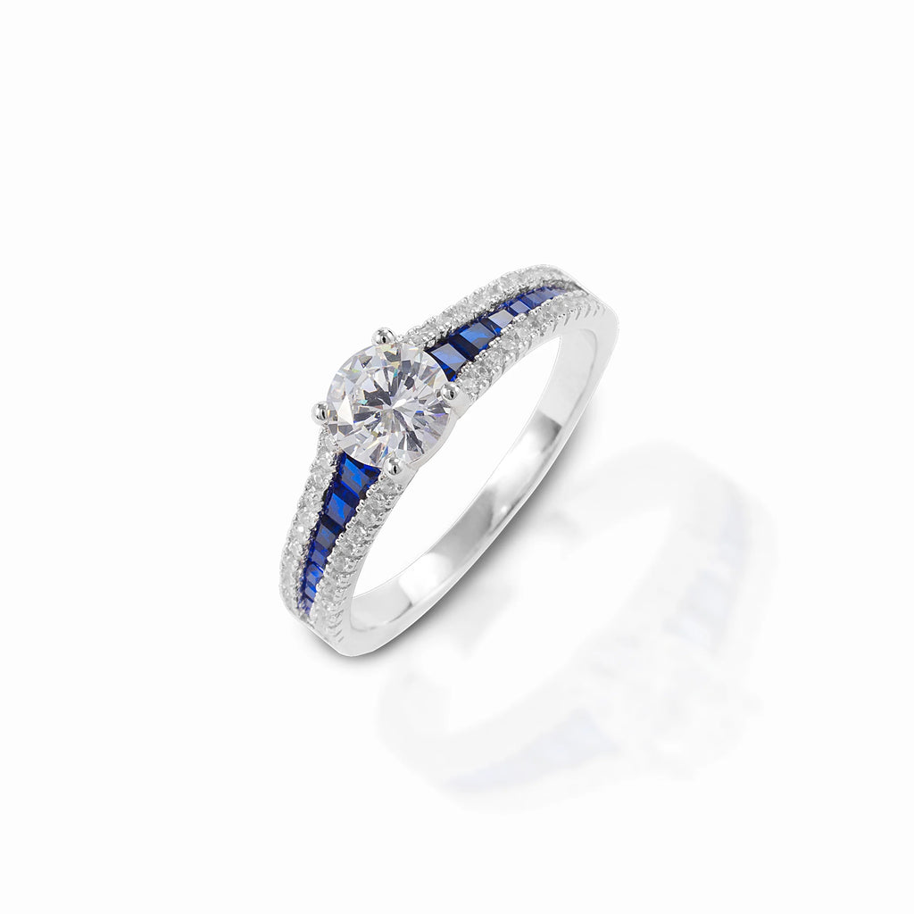 Kelly Herd Blue Spinel Engagement Ring - Sterling Silver EDR7578