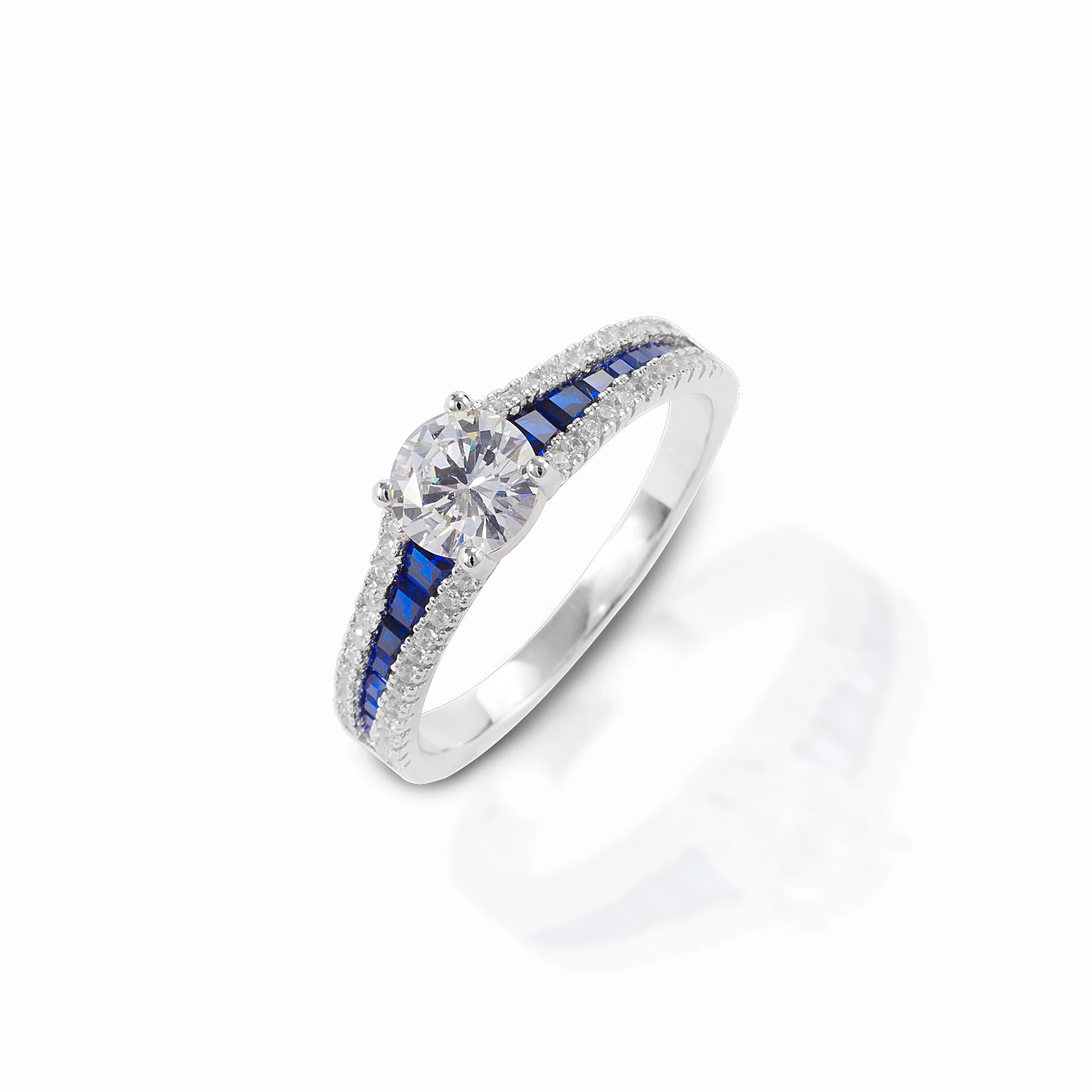 Kelly Herd Blue Spinel Engagement Ring - Sterling Silver EDR7578