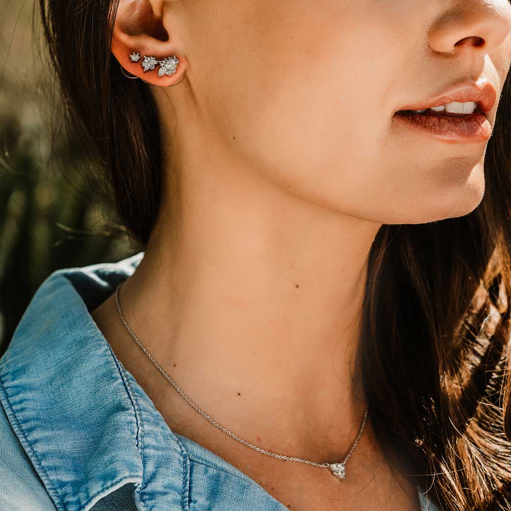 ER5324 Triple Play Crystal Post Earrings