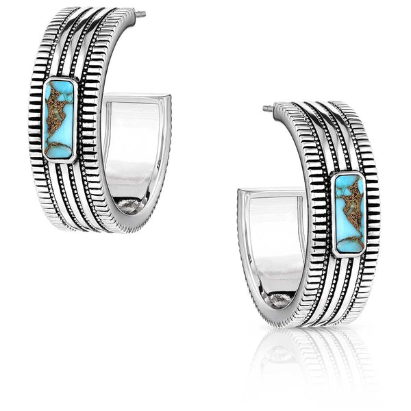 ER6111 Turquoise Sky Hoop Earrings