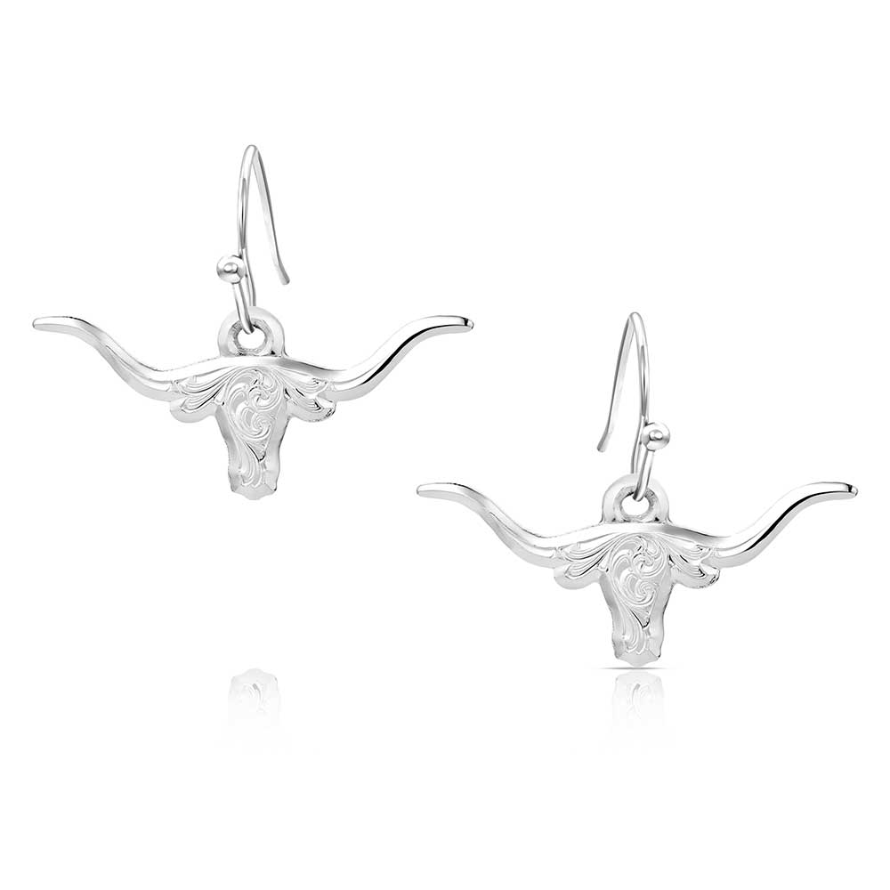 ER6139 Out West Longhorn Earrings