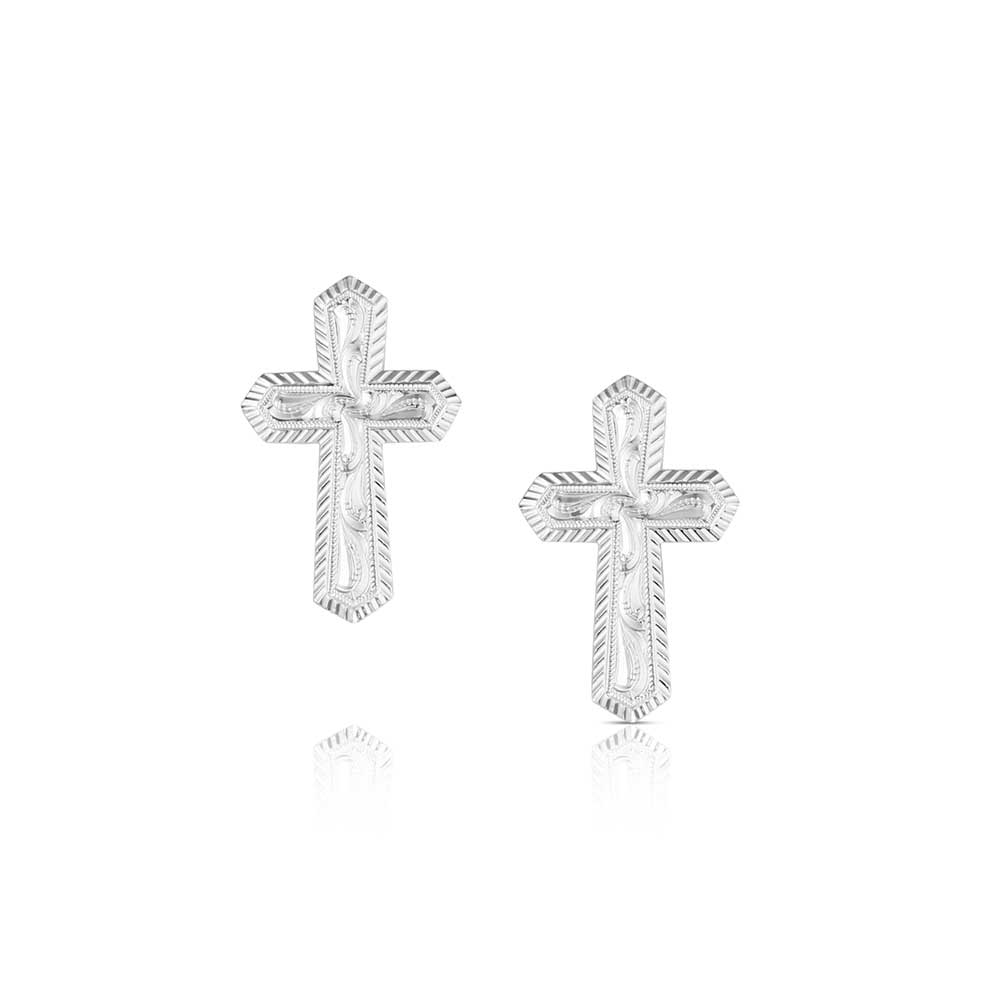 ER6583 Steadfast Faith Cross Earrings