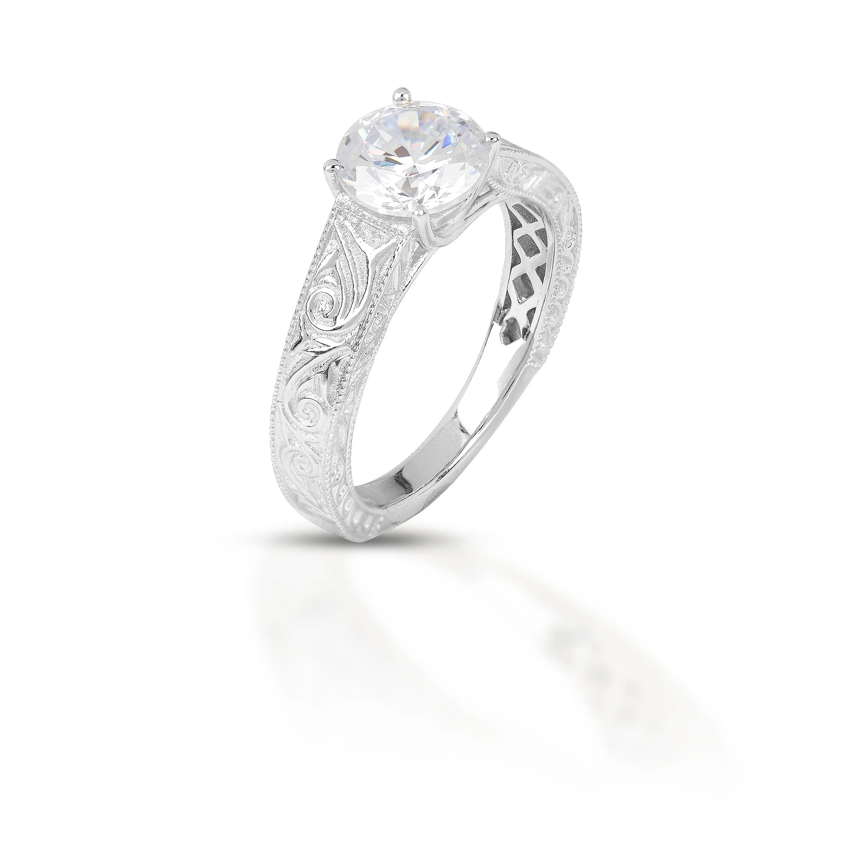 Kelly Herd Engraved Engagement Ring WB122