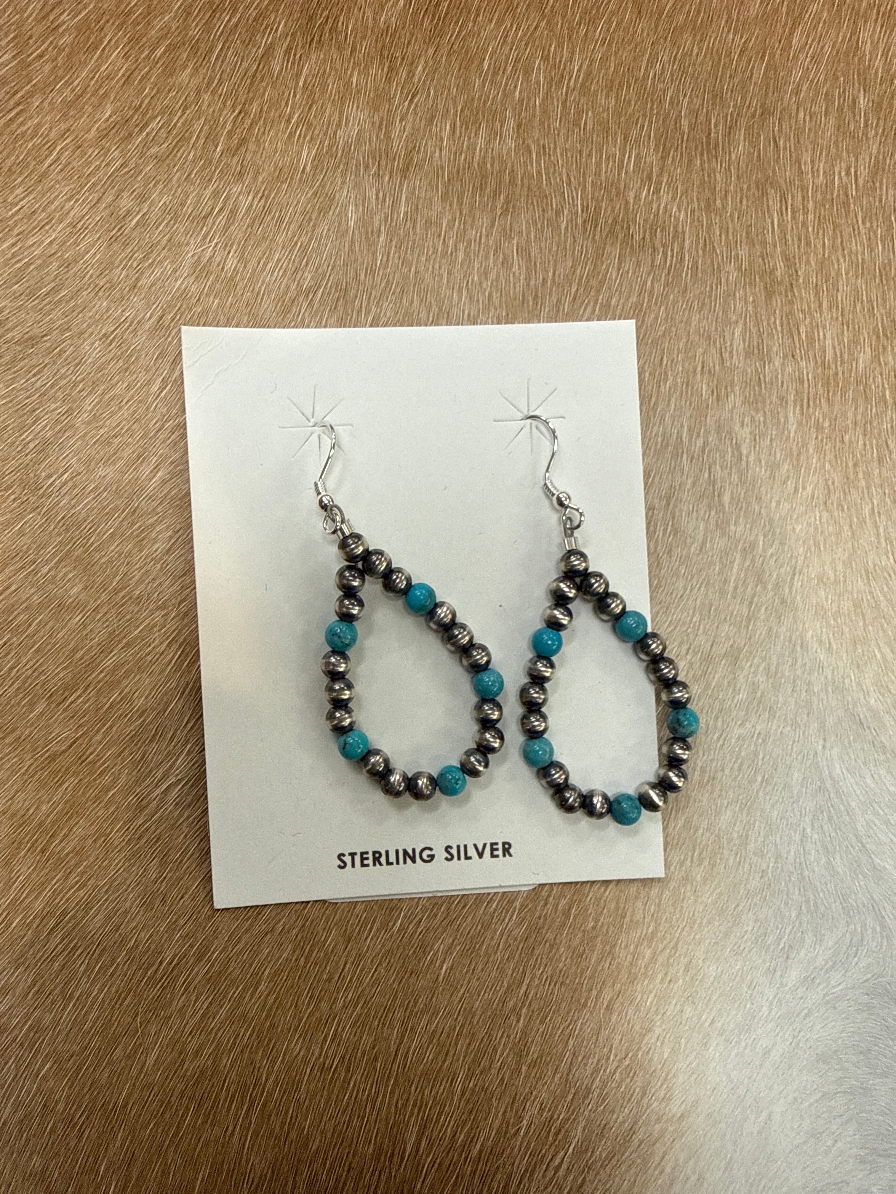 Turquoise Teardrop Pearl earrings