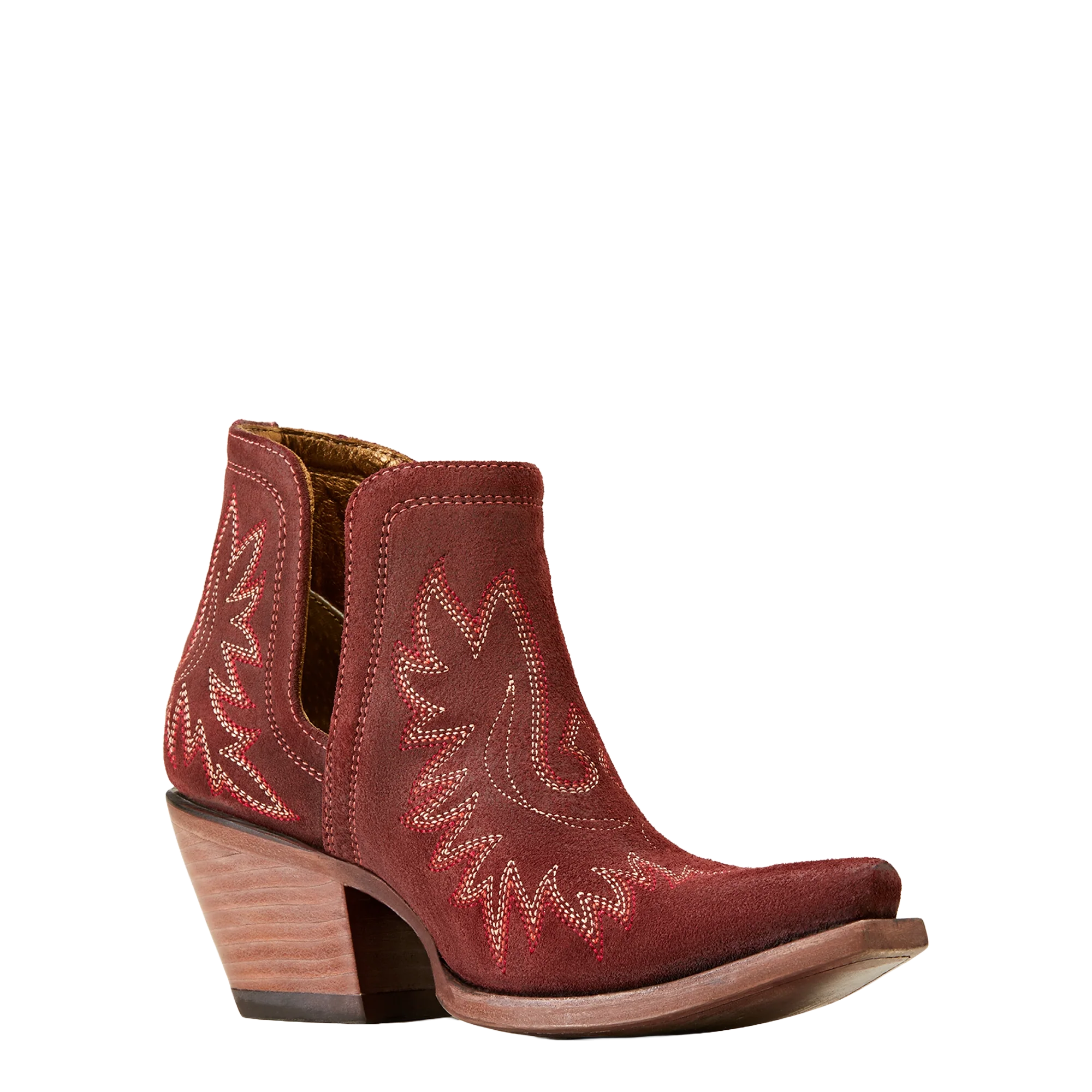 Ariat Ladies Dixon Merlot Suede Western Ankle Bootie 10046867