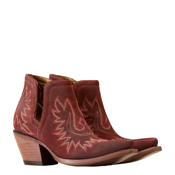 Ariat Ladies Dixon Merlot Suede Western Ankle Bootie 10046867
