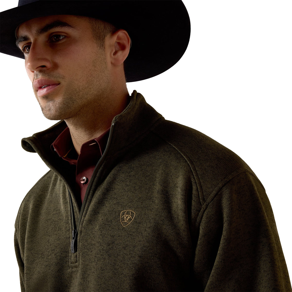 Ariat Men's Caldwall 1/4 Zip Dark Green Sweater 10079650