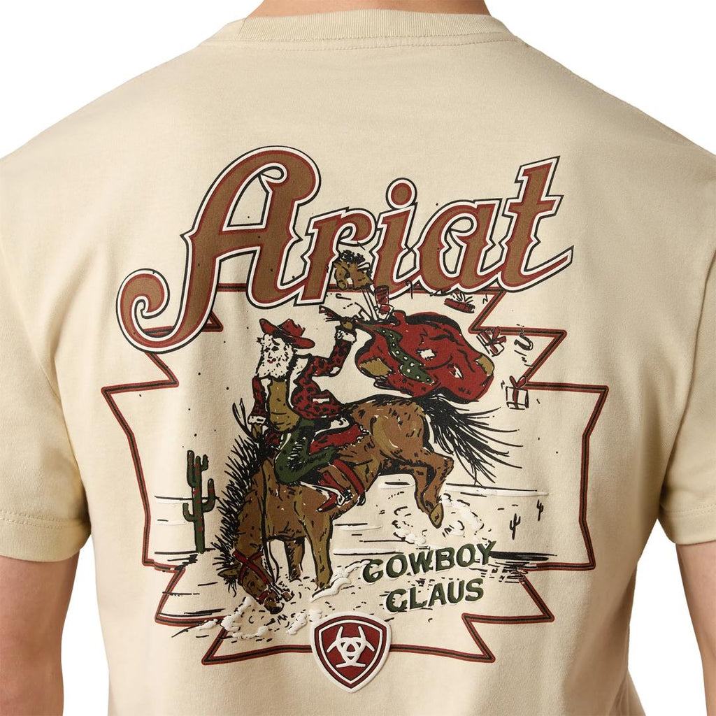 Ariat Men's Cowboy Claus Natural T-Shirt 10080588