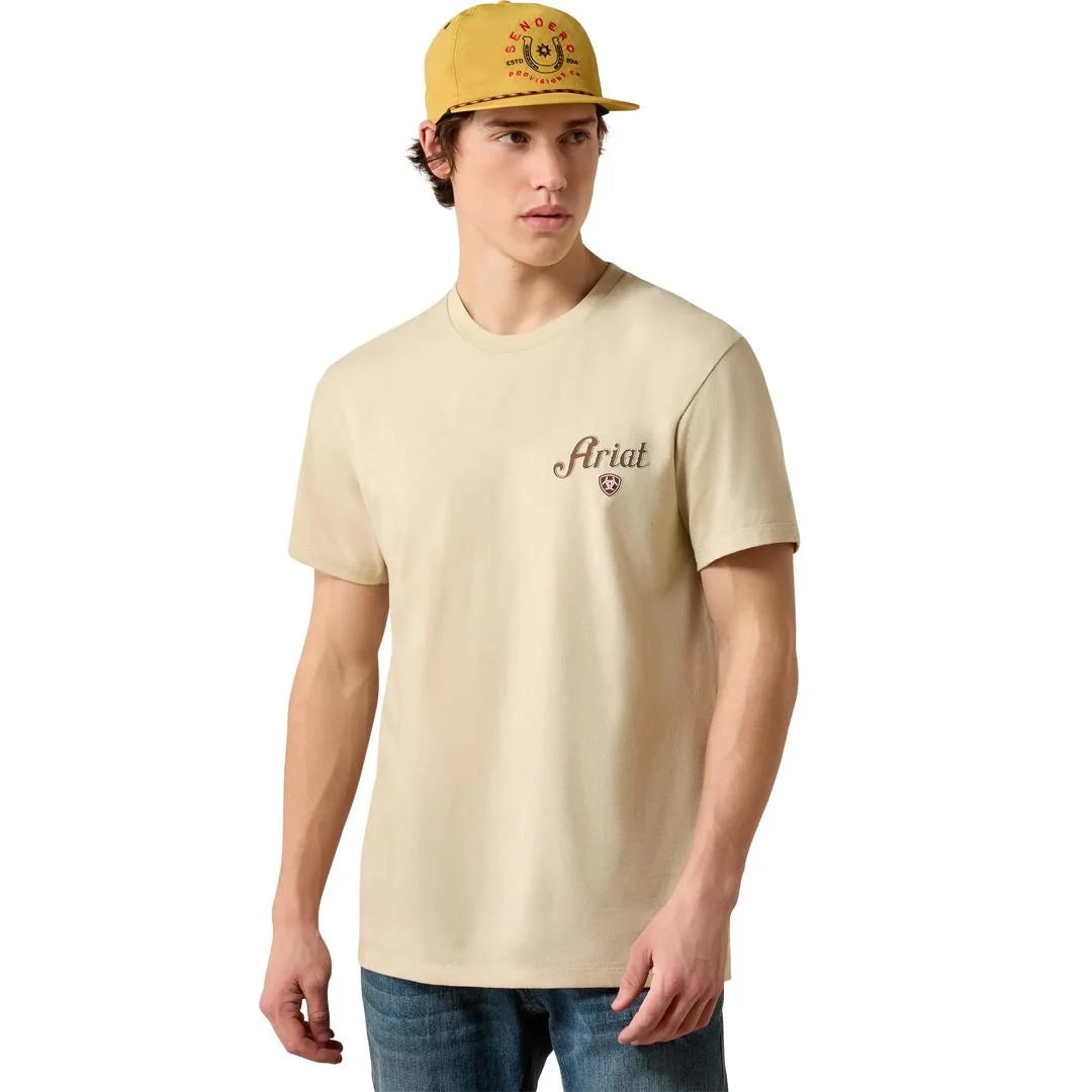 Ariat Men's Cowboy Claus Natural T-Shirt 10080588