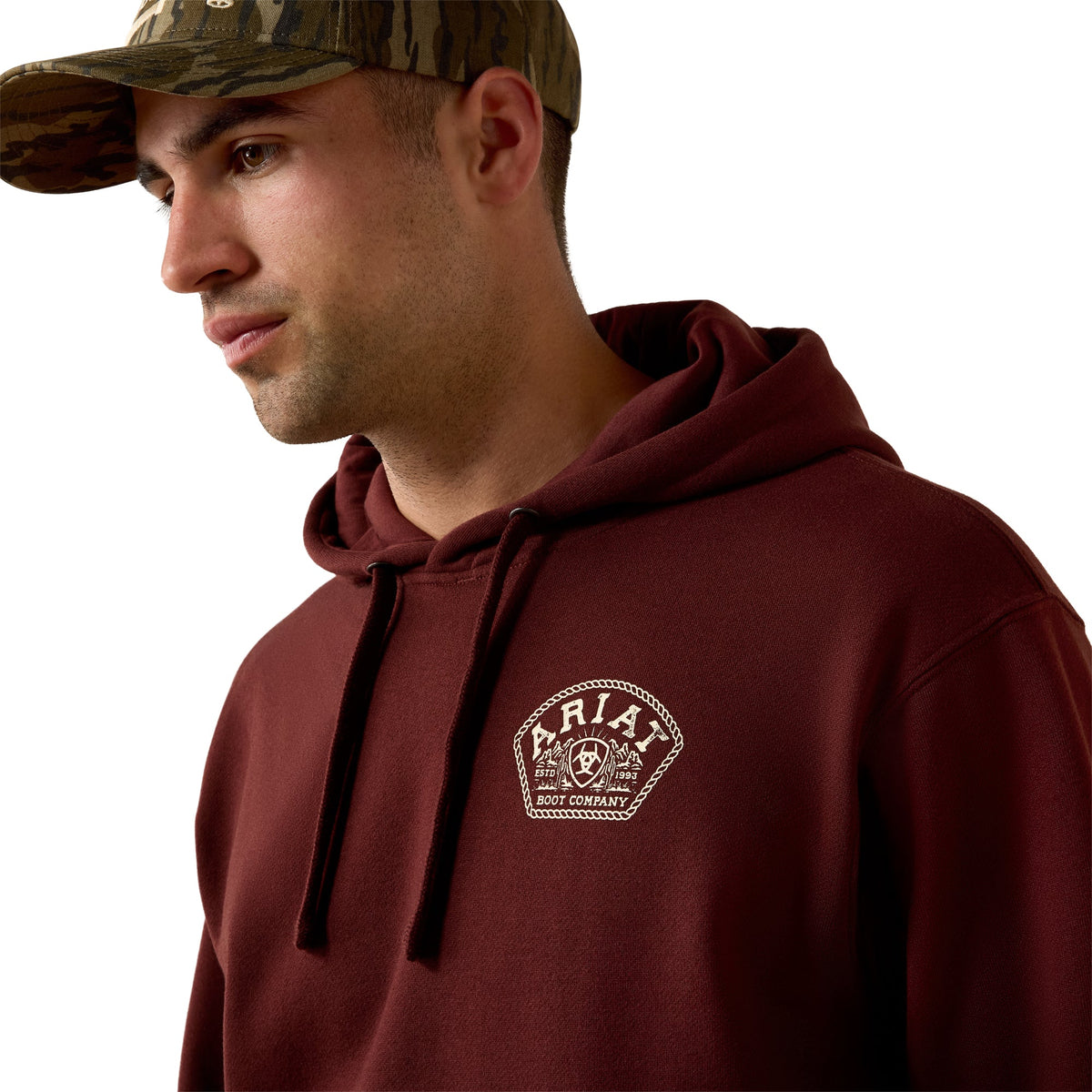 Ariat Men's Roped Out Desert Badge Bitter Chocolate Hoodie 10080695