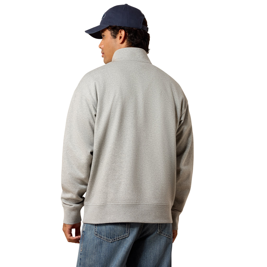 ARIAT 1/4 ZIP HEATHER GREY PULLOVER 10085377