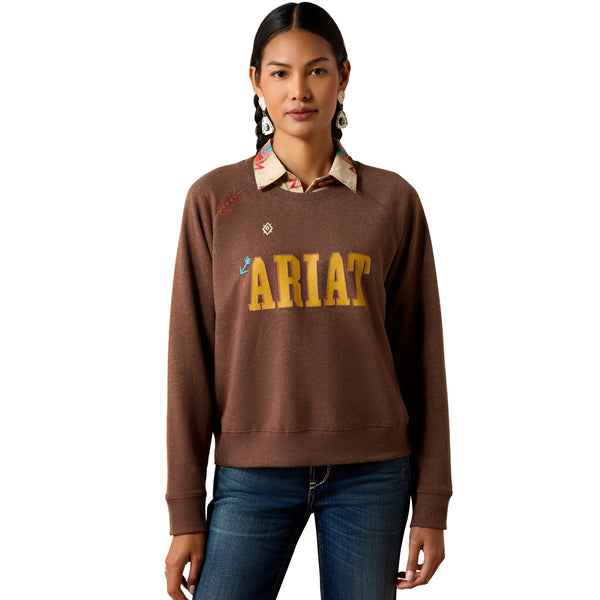 Ariat Ladies Essential Chicory Coffee Heather Crew Sweatshirt 10079633