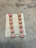 Pink Conch Square Earrings