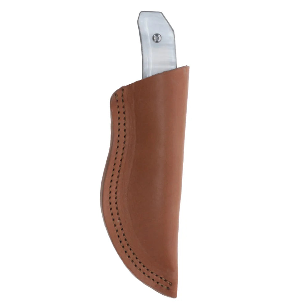 HOOEY DOMINO WHITE SKINNER W/DAMASCUS BLADE KNIFE HK305