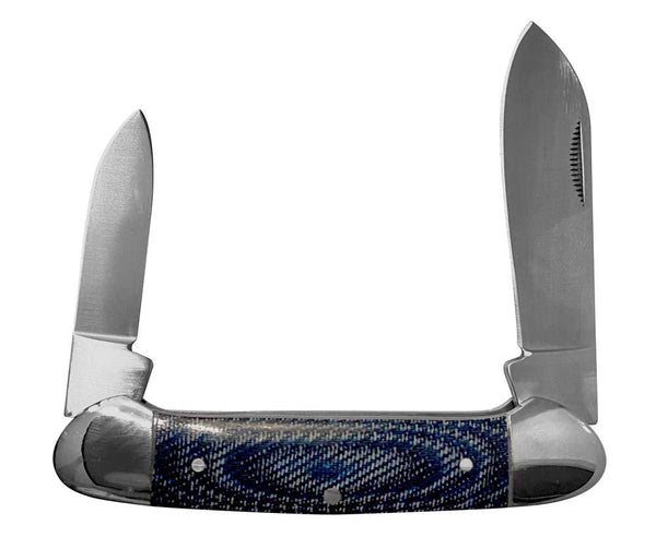 HOOEY BLUE DENIM MICARTA CANOE HOOEY KNIFE hk800