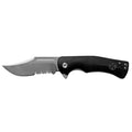 SERRATED BLADE "BLACK MICARTA CLIP POINT FLIPPER" HOOEY KNIFE HK1001S