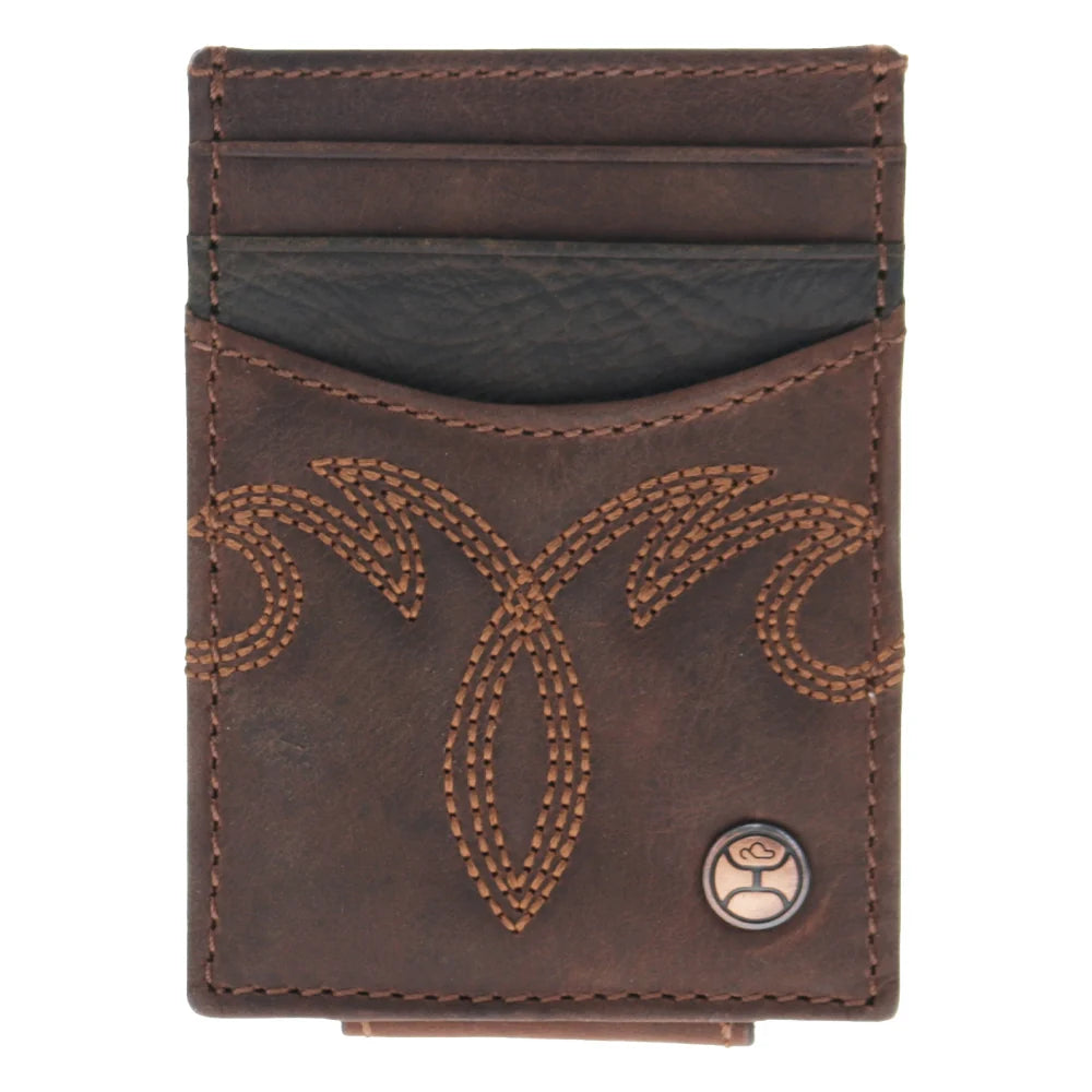 WYATT MONEY CLIP BROWN LEATHER HMC040-BR