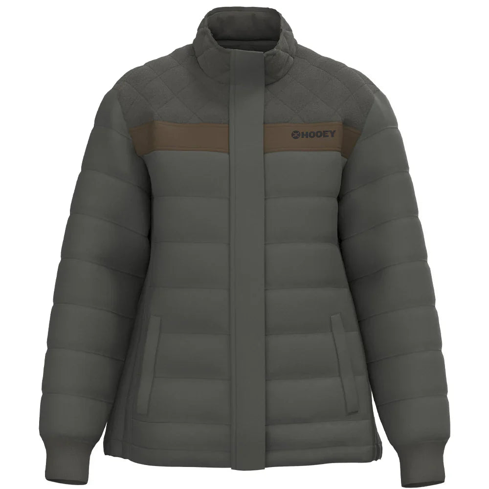 Hooey Banff Grey Puffer Jacket HJ147GY