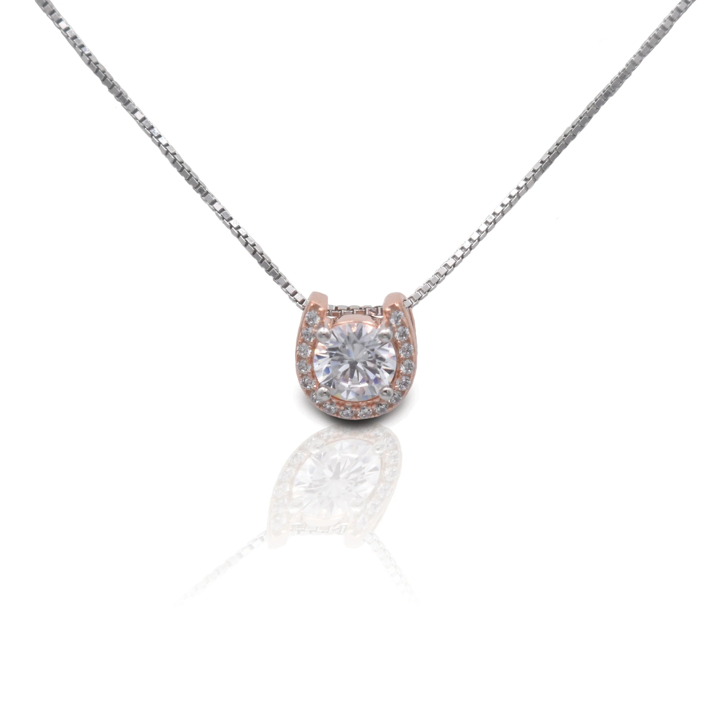 Kelly Herd Rose Gold Plated Horseshoe Necklace - Sterling Silver HR004N