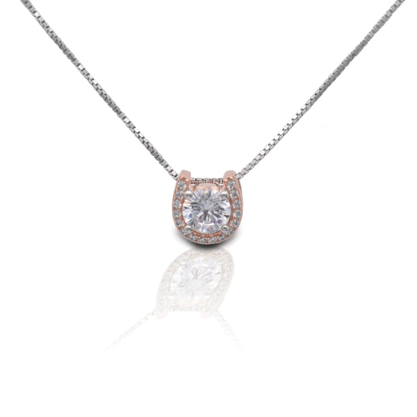 Kelly Herd Rose Gold Plated Horseshoe Necklace - Sterling Silver HR004N