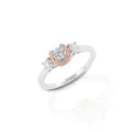 Kelly Herd Three Stone Horseshoe Ring with Rose Gold - Sterling Silver HR006