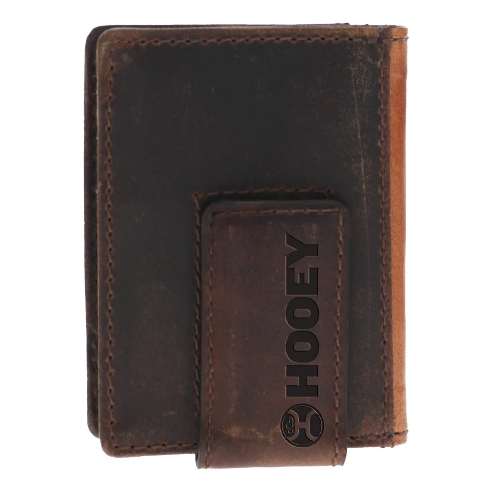 GAMBLER BIFOLD MONEY CLIP TAN CARD EMBOSSED  HMC038-BRBK