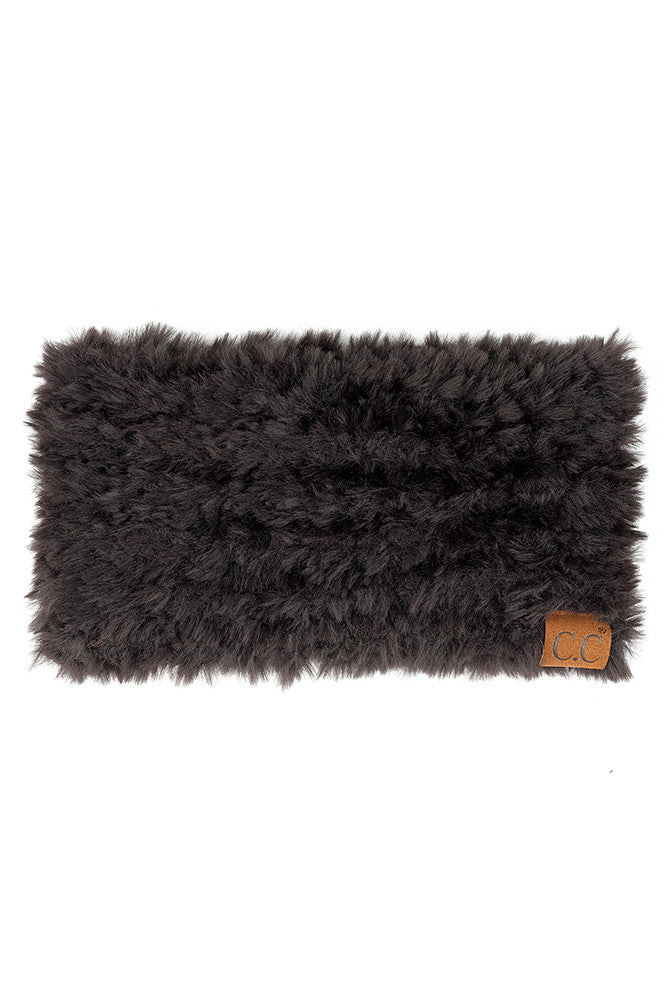C.C Solid Color Faux Fur Headwrap HWE0004