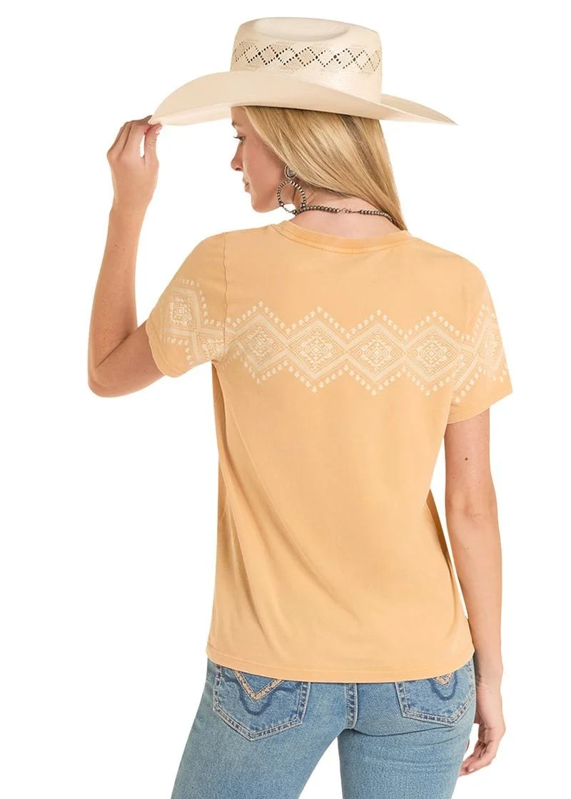 Panhandle Slim LW21T08835 Women's Aztec Graphic Border Tee