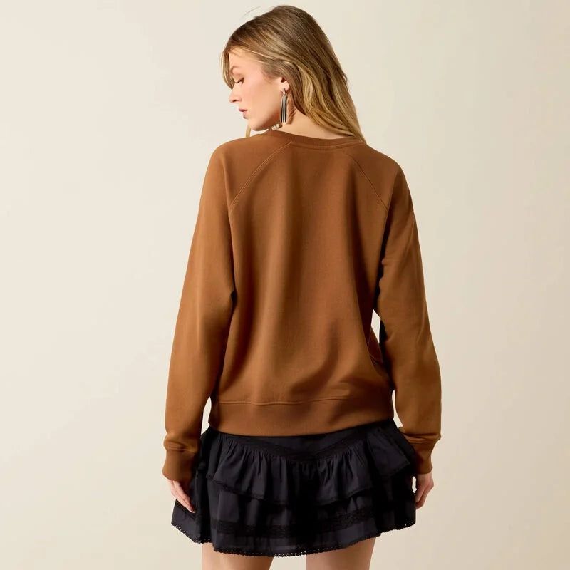 ARIAT 10080716 Women's Essential Crew Sweatshirt Dachshund