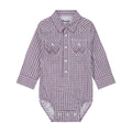 Wrangler Babies Pearl Snap Onesie (Grey/Purple) 112384756