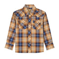 BOY'S WRANGLER RETRO LONG SLEEVE SHIRT BLUE /BROWN 112385925