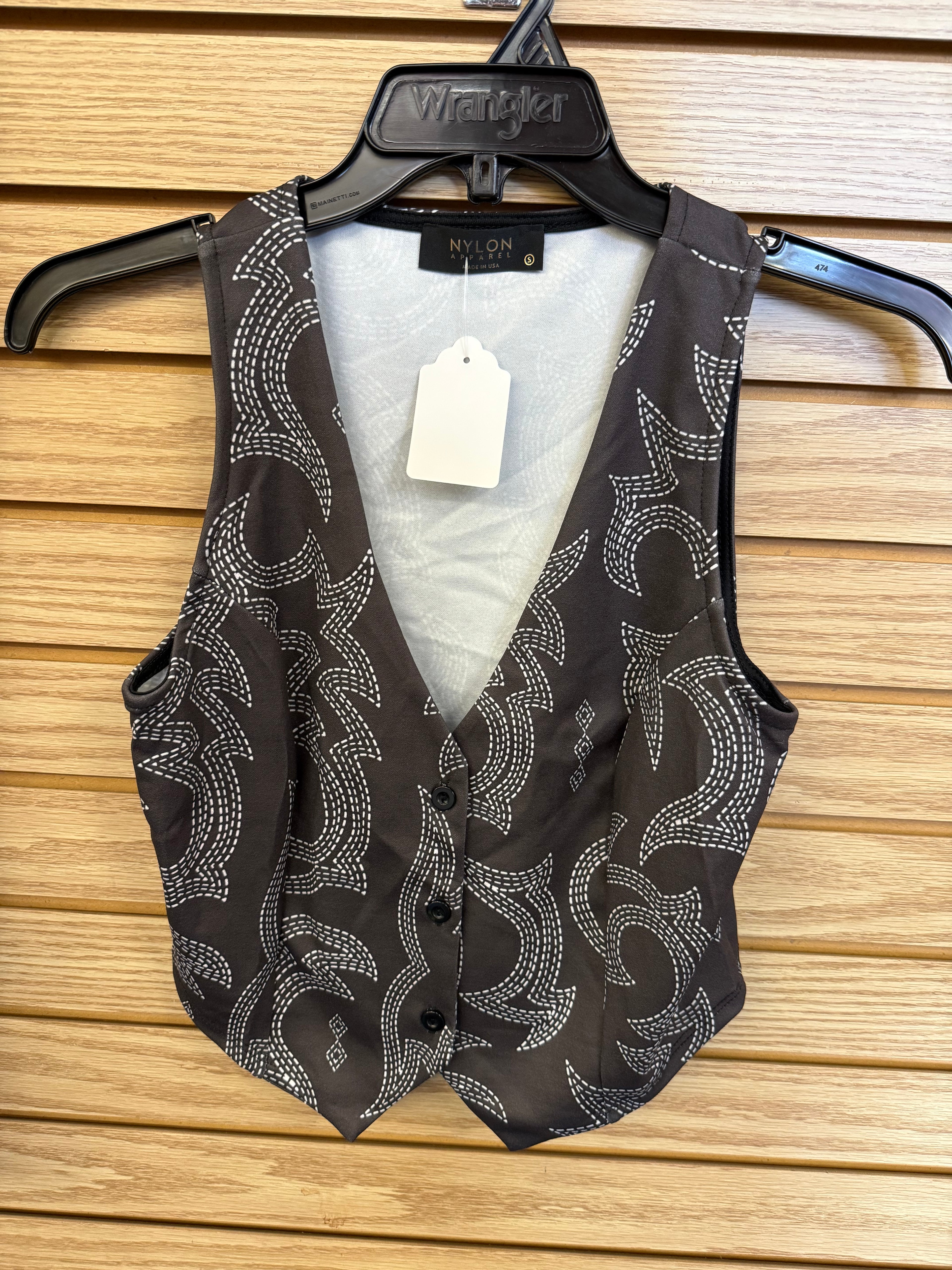 COWBOY PRINT VEST- STITCH