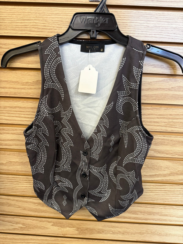 COWBOY PRINT VEST- STITCH
