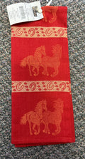 15607 RUNNING HORSE RED TOWEL 16" X 28"