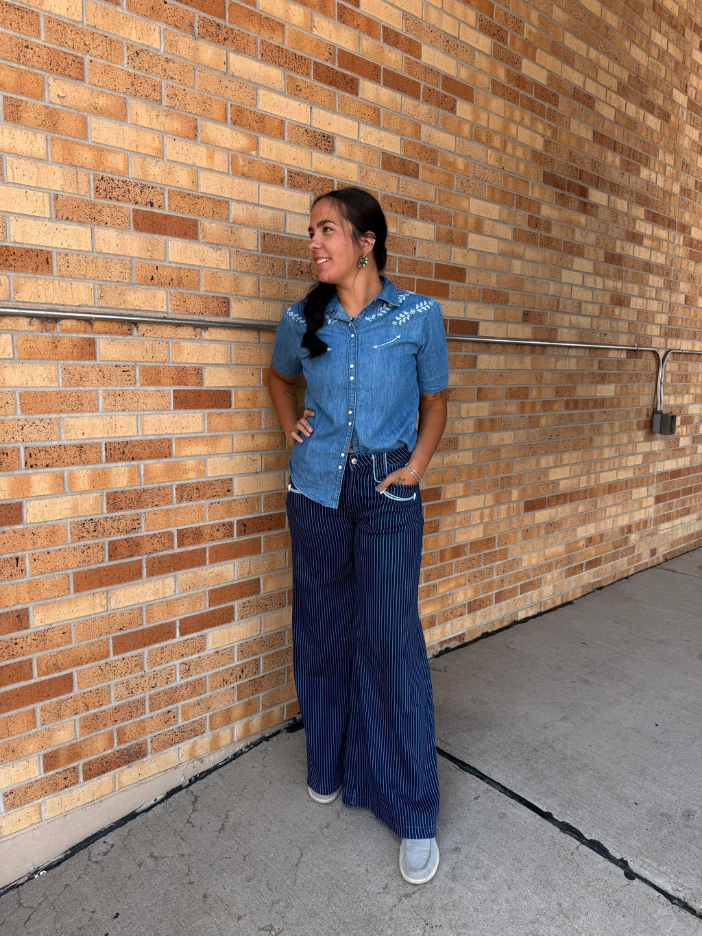 Howdy Hanna Wide Leg PinStripe Jeans HH8900