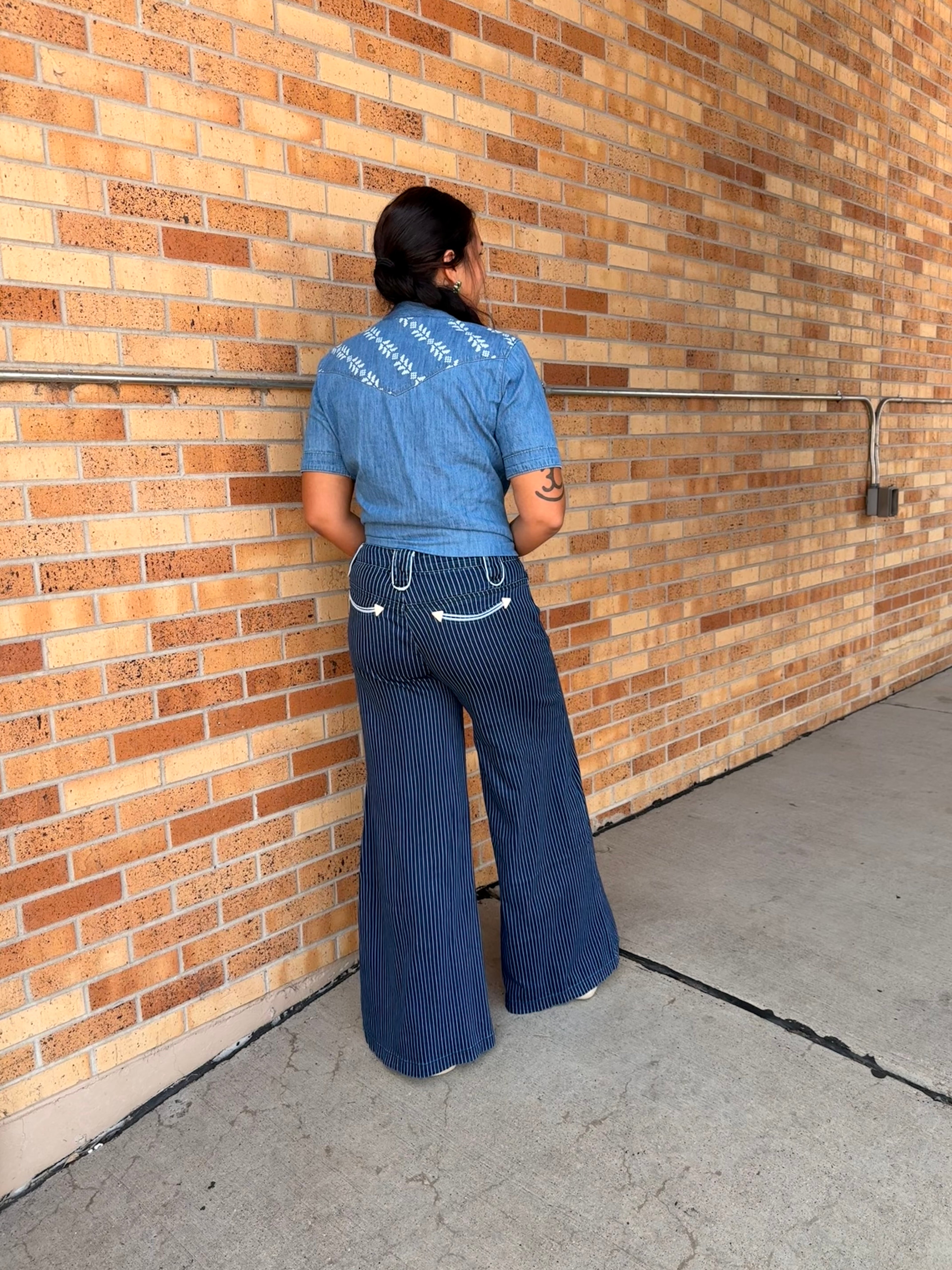 Howdy Hanna Wide Leg PinStripe Jeans HH8900